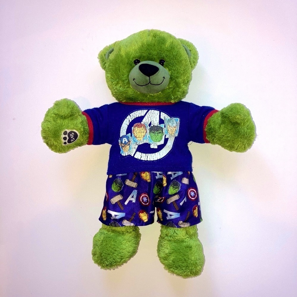 BUILD-A-BEAR Incredible Hulk Avengers Marvel Stuffed Plush Teddy Bear
